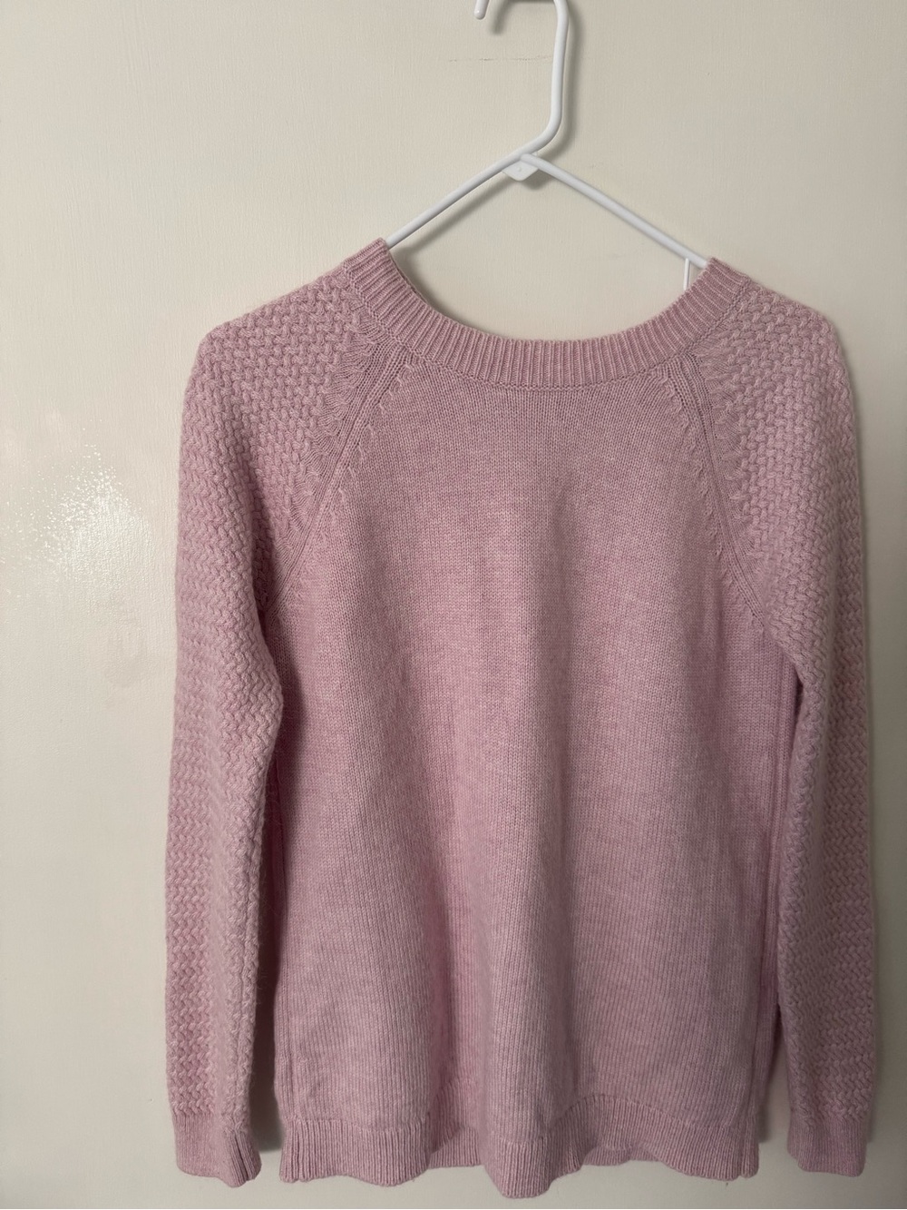 Boden Soft Pink Women's Crewneck Sweater with Back Buttons